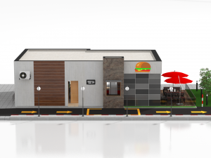 drive thru fast food restaurant 3D मॉडल