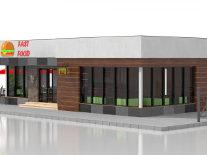 drive thru fast food restaurant 3D Model