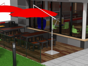 drive thru fast food restaurant 3D मॉडल