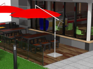 drive thru fast food restaurant 3D Model
