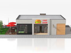drive-thru fast food restaurant 2 3D Model