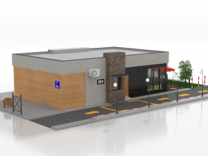 drive-thru fast food restaurant 2 3D Model