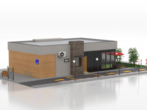 drive-thru fast food restaurant 2 3D Model