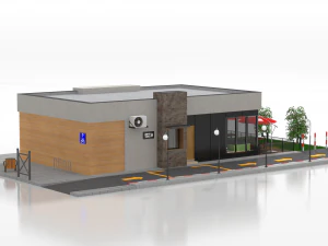 drive-thru fast food restaurant 2 3D Model
