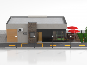 drive-thru fast food restaurant 2 3D Model