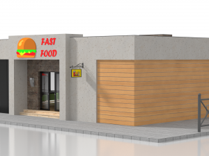 drive-thru fast food restaurant 2 3D Model