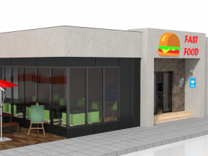 drive-thru fast food restaurant 2 3D Model