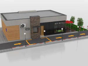 drive-thru fast food restaurant 2 3D Model
