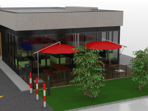drive-thru fast food restaurant 2 3D Model