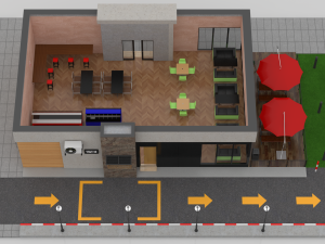 drive-thru fast food restaurant 2 3D Model