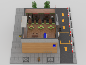drive-thru fast food restaurant 2 3D Model