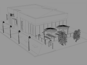 drive-thru fast food restaurant 2 3D Model