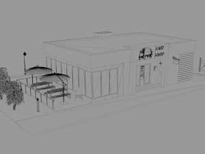drive-thru fast food restaurant 2 3D Model
