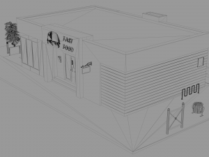 drive-thru fast food restaurant 2 3D Model