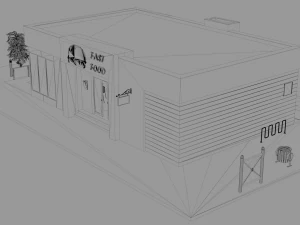 drive-thru fast food restaurant 2 3D Model