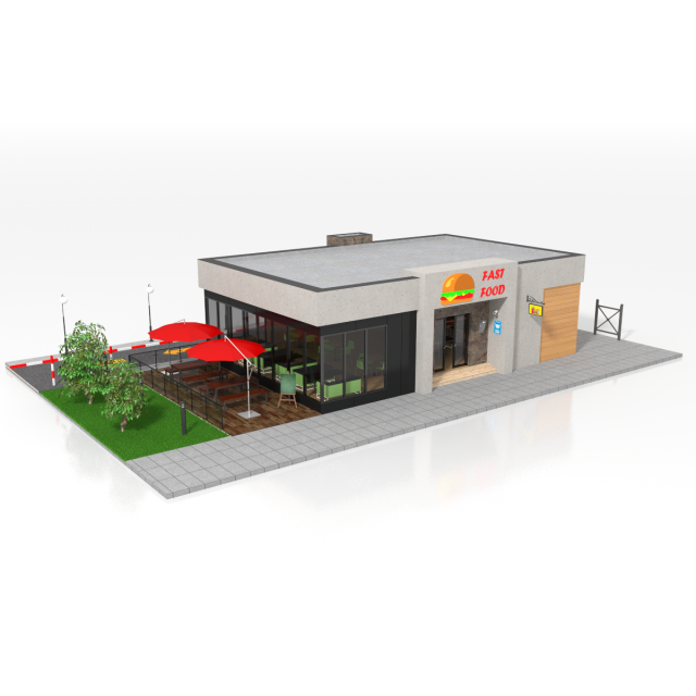 supermarket retail store 3Dモデル .c4d .max .obj .3ds .fbx .stl .blend 
