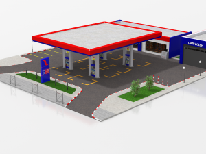 gas station 3Dモデル