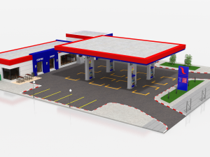 gas station 3Dモデル