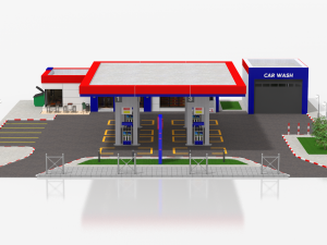 gas station 3Dモデル