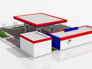gas station 3Dモデル