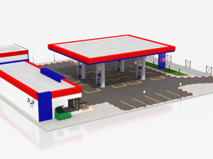 gas station 3Dモデル