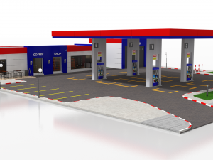 gas station 3Dモデル