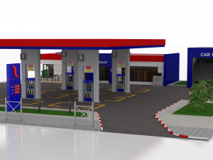 gas station 3Dモデル
