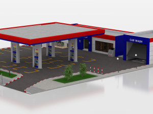 gas station 3Dモデル