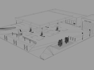 gas station 3Dモデル