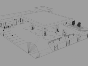 gas station 3Dモデル