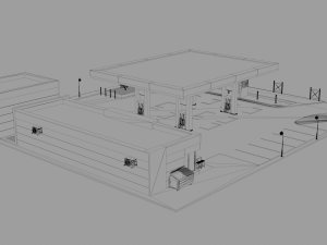 gas station 3Dモデル