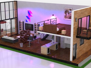 duplex home 3Dモデル