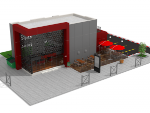contemporary restaurant 3D Model