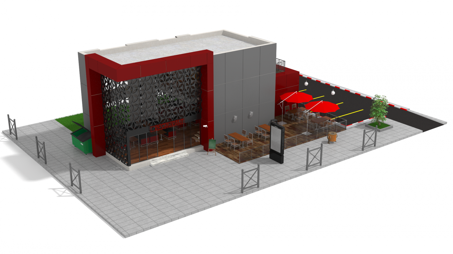 Container Restaurant - 3D Model by zyed