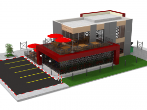 contemporary restaurant 3D-Modell