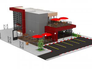 contemporary restaurant 3D-Modell