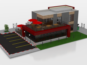 contemporary restaurant 3D-Modell