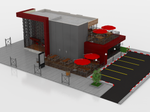 contemporary restaurant 3D-Modell
