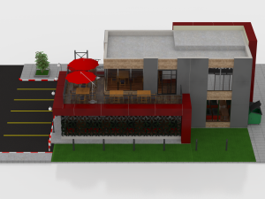 contemporary restaurant 3D-Modell