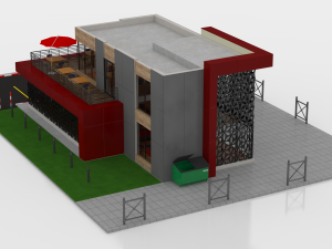 contemporary restaurant 3D-Modell