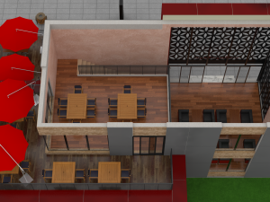 contemporary restaurant 3D-Modell