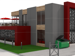 contemporary restaurant 3D-Modell
