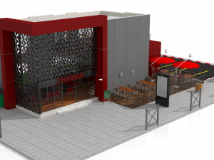 contemporary restaurant 3D-Modell