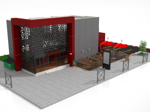 contemporary restaurant 3D-Modell