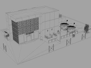 contemporary restaurant 3D-Modell