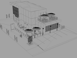 contemporary restaurant 3D-Modell
