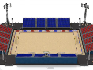 est&aacute;dio de futebol de futebol de praia Modelo 3D
