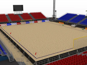 est&aacute;dio de futebol de futebol de praia Modelo 3D