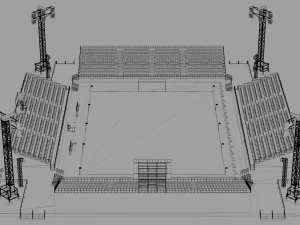 est&aacute;dio de futebol de futebol de praia Modelo 3D