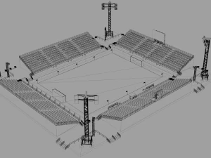 est&aacute;dio de futebol de futebol de praia Modelo 3D